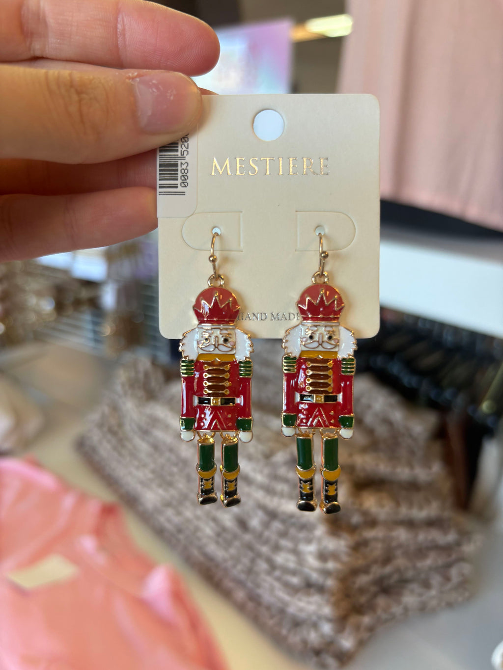 Red & Green Nutcracker Christmas Dangle Earrings