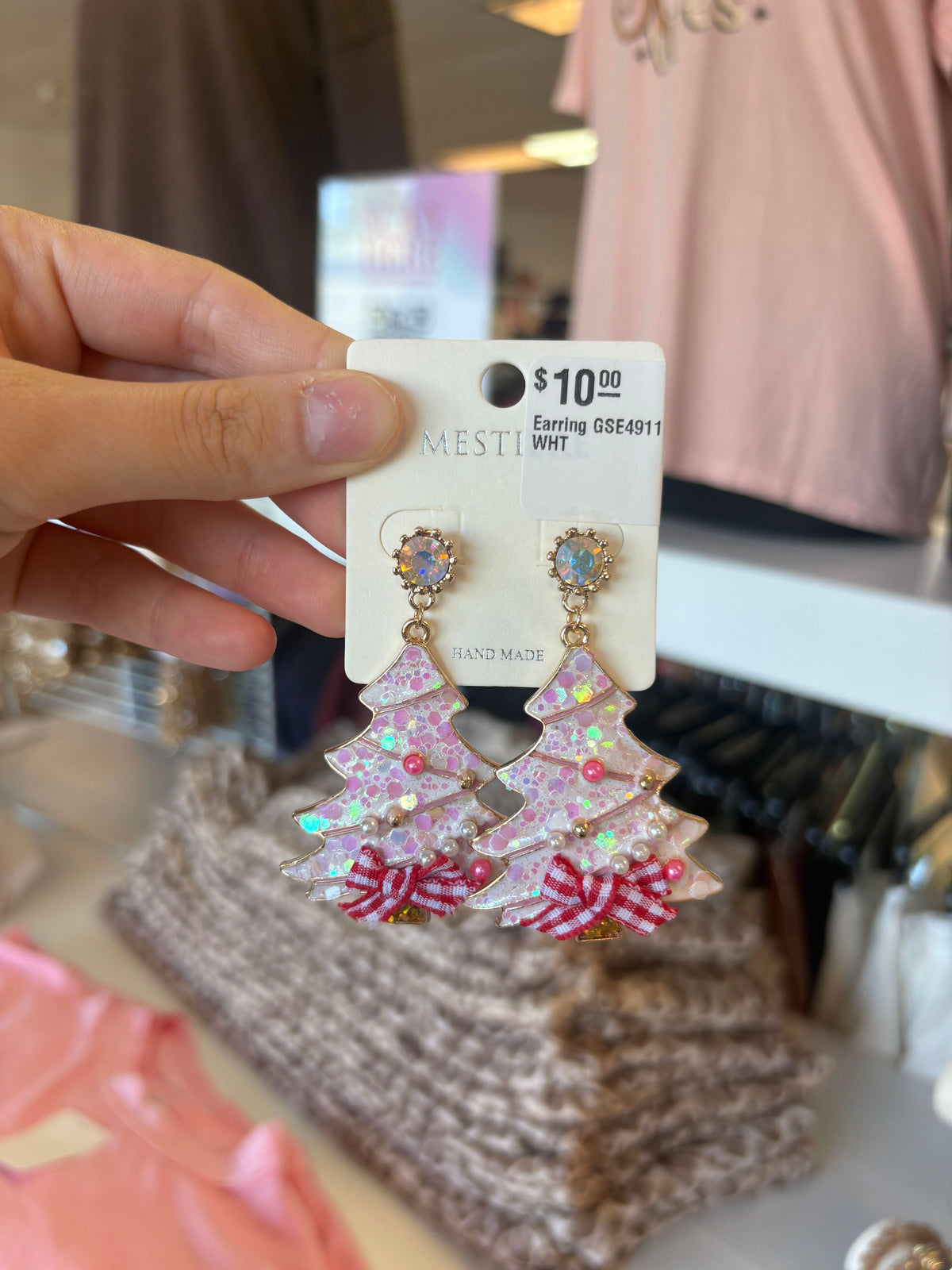 Sparkling Christmas Tree Dangle Earrings