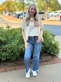 Risen Tummy Control High Rise Ankle Straight Leg Jeans