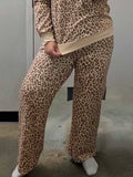 Leopard Print Wide Leg Lounge Pants