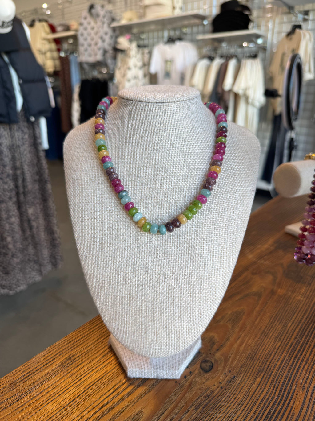 Semi Stone Multicolor Beaded Necklace