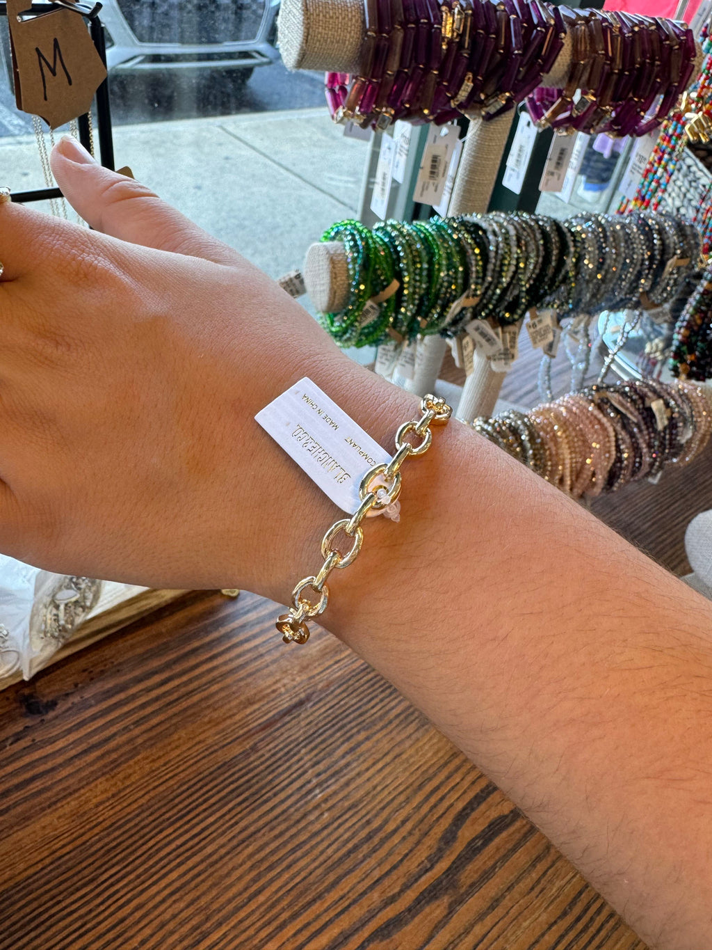 Gold Oval Link Chain Bracelet