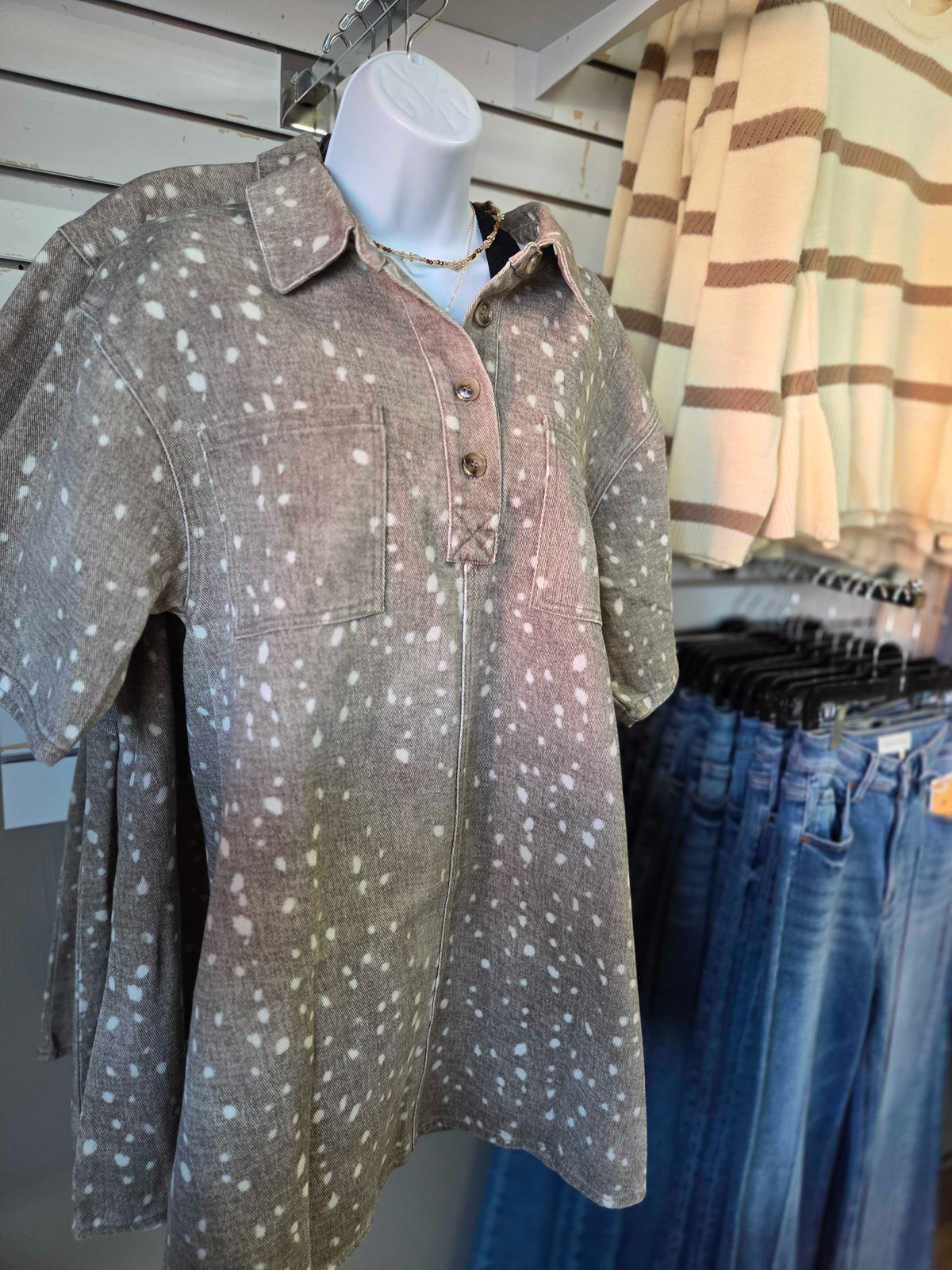 Mocha Bambi Print Relaxed Fit Dress