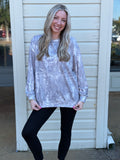 Light Army Green Camo Branch Print Oversized Crewneck Sweatshirt