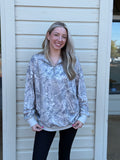 Dark Olive Tree Camo Oversized Half Zip Pullover