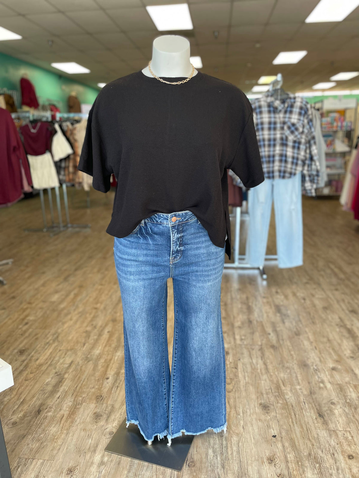 Risen Tummy Control High Rise Ankle Straight Leg Jeans