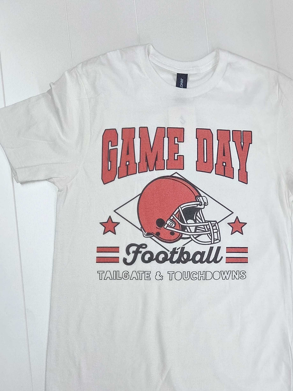 Game Day Football Graphic Tee – White Gildan T-Shirt