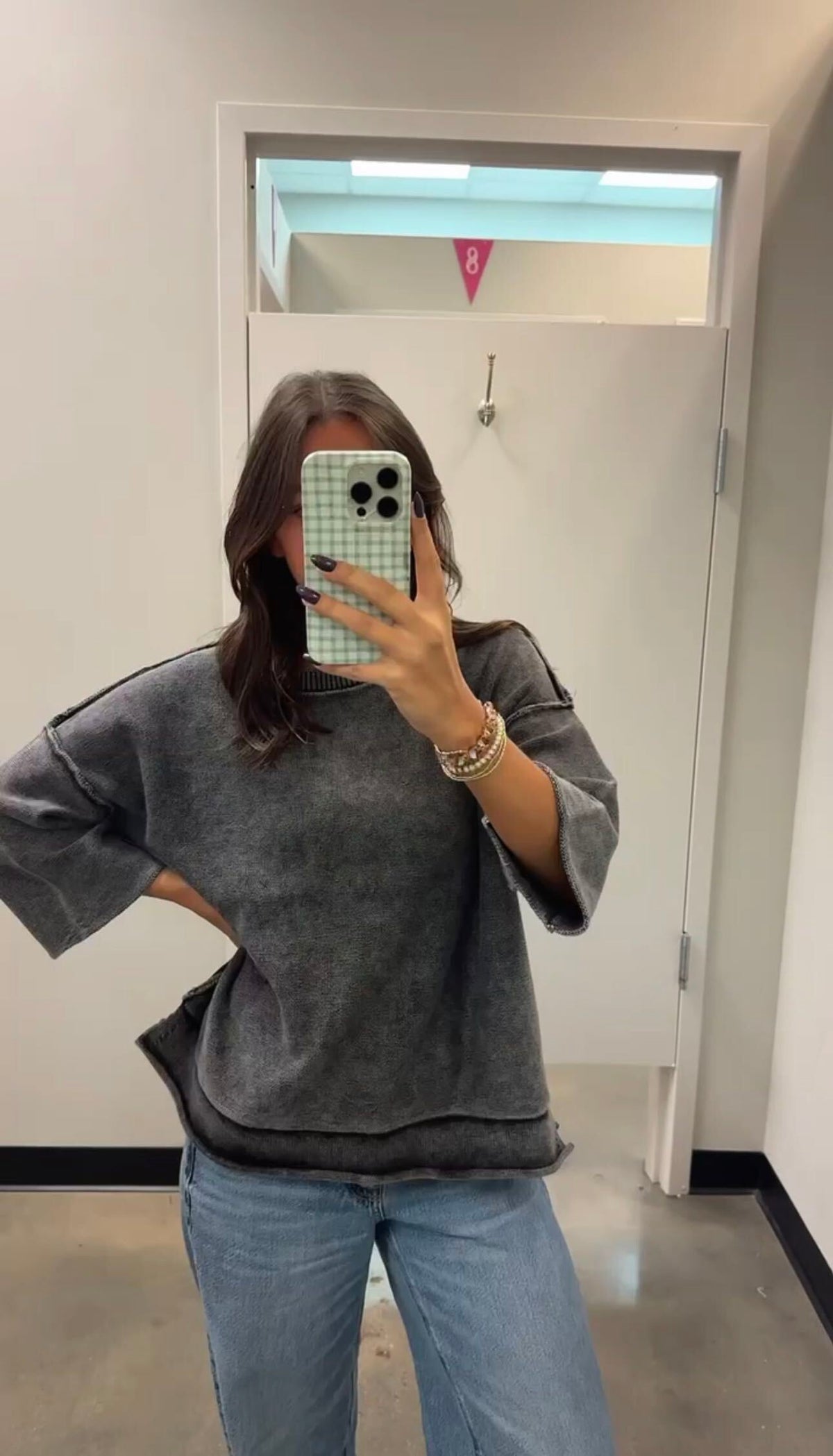 Zenana Washed 3/4 Sleeve Boxy Sweatshirt – S–3X