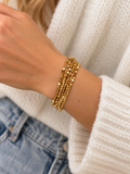 Multi-Strand Beaded Bracelet Stack – Gold & Silver