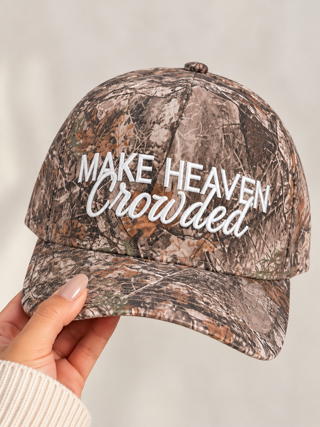 Make Heaven Crowded Embroidered Camo Hat