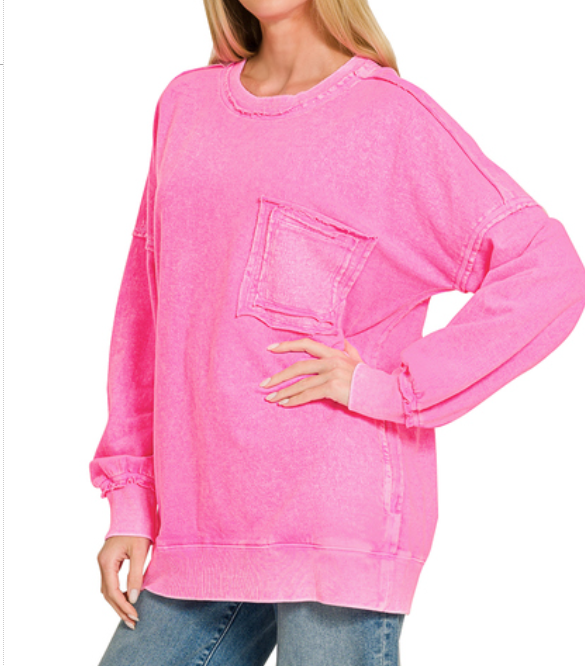 Halo Washed French Terry Oversized Sweatshirt