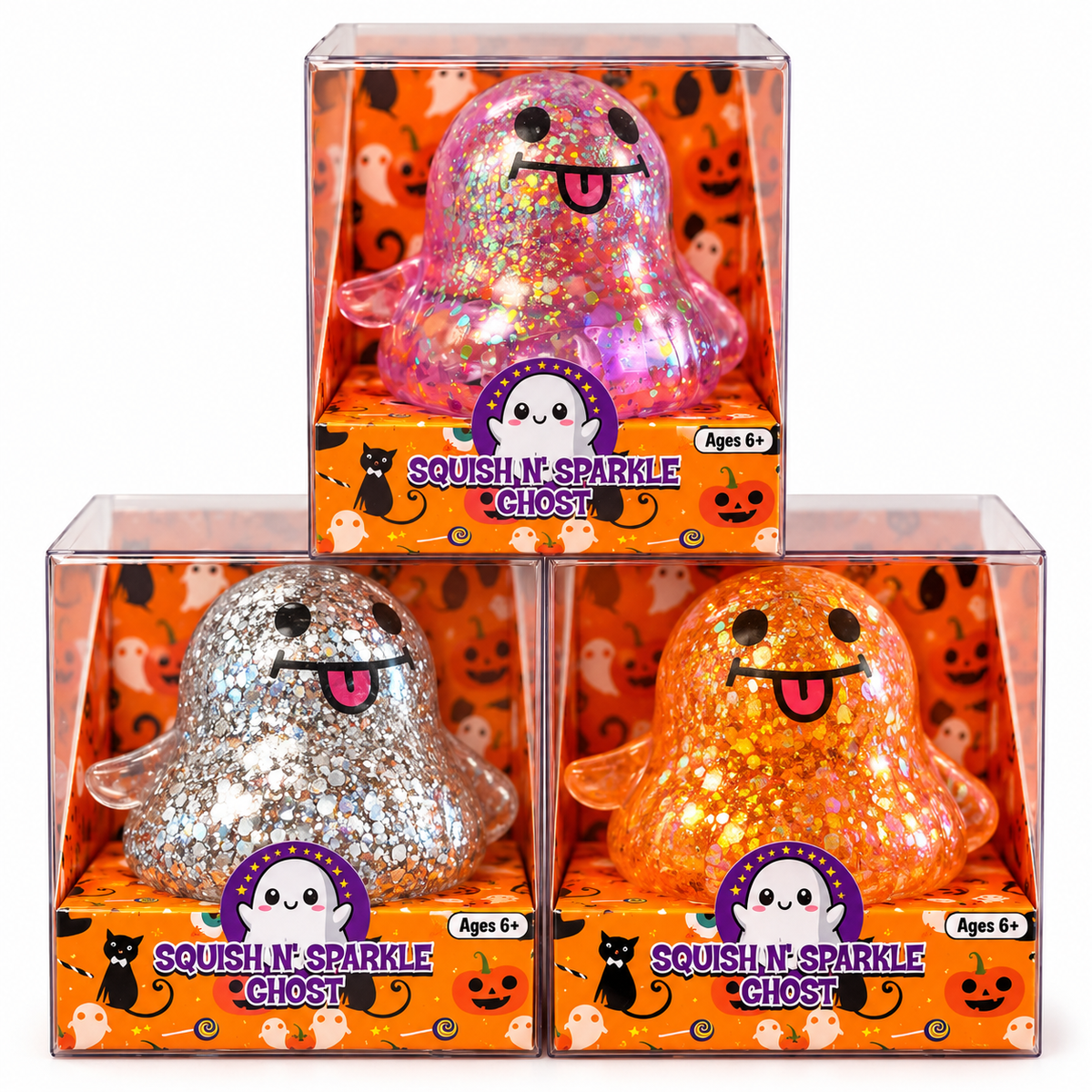 Squish N’ Sparkle Ghost – Glitter Halloween Squish