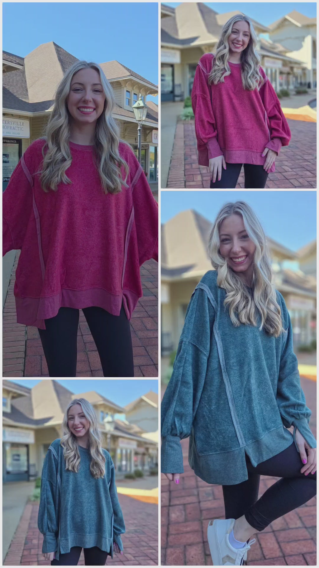 Oversized Raw Edge Crewneck Sweatshirt