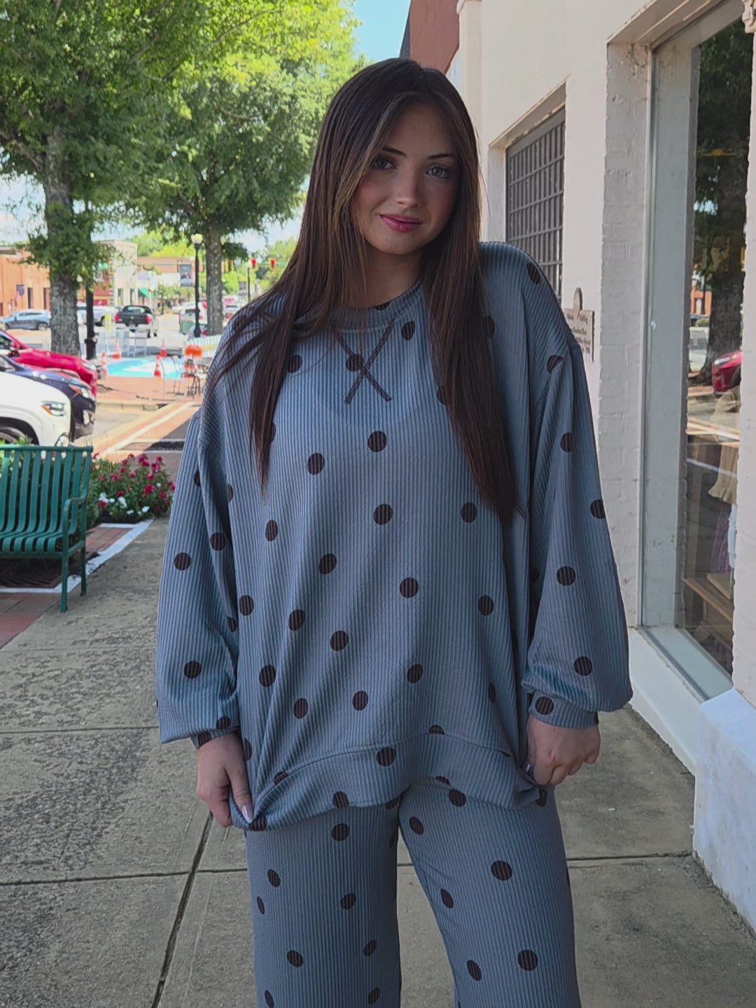 Polka Dot Wide Leg Lounge Pants