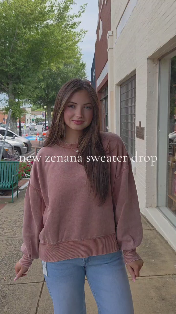 Zenana Acid Wash Fleece Oversized Pullover – Relaxed Crewneck Sweatshirt