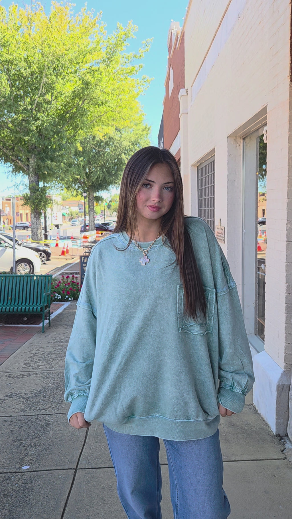 Halo Washed French Terry Oversized Sweatshirt